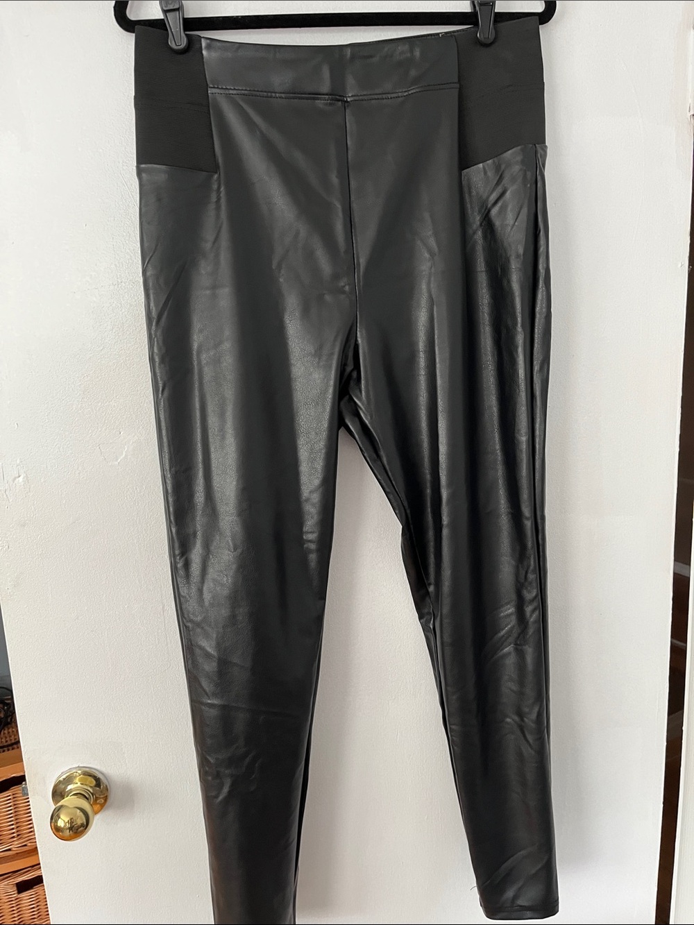 a new day Black Faux Leather High-Rise Leggings